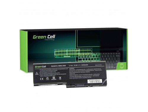 Green Cell Akku PA3536U-1BRS tuotteeseen Toshiba Satellite L350 L350-22Q P200 P300 P300-1E9 X200 Pro L350 L350-S1701