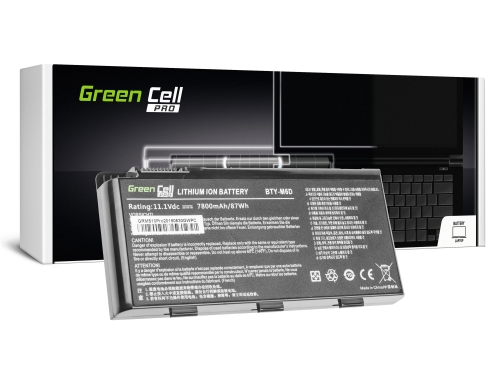 Green Cell PRO Akku BTY-M6D tuotteeseen MSI GT60 GT70 GT660 GT680 GT683 GT683DXR GT780 GT780DXR GT783 GX660 GX680 GX780