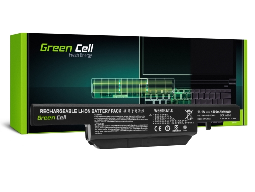 Green Cell -kannettava Akku W650BAT-6 Clevo W650 W650SC W650SF W650SH W650SJ W650SR W670 W670SJQ W670SZQ1