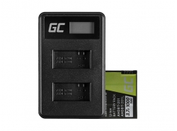 Green Cell ® -akku AHDBT-201 ja laturi AHBBP-301 GoPro Hero HD 3 3+ -laitteelle, musta hopea valkoinen 1000 mAh