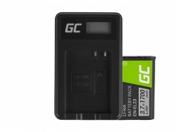 Green Cell ® Akku EN-EL23 und Ladegerät MH-67 für Nikon Coolpix B700, P600, P610, P900, S810C