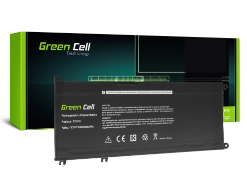 Green Cell Akku 33YDH tuotteeseen Dell Inspiron G3 3579 3779 G5 5587 G7 7588 7577 7778 7779 7786 Latitude 3380 3480 3490 3590