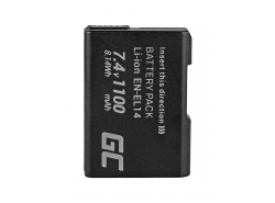 Green Cell ® EN-EL14 EN-EL14A Kameran akku Nikon D3100 D3200 D3300 D3400 D5500 D5100 D5200 D5300 D5600 Df (1100mAh 7.4V)