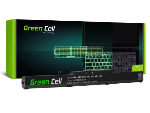 Green Cell kannettavan tietokoneen akku A41N1611 Asus GL553 GL553V GL553VD GL553VE GL553VW GL753 GL753V GL753VD GL753VE FX553V F