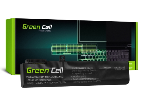 Green Cell Akku BTY-M6H tuotteeseen MSI GE62 GE63 GE72 GE73 GE75 GL62 GL63 GL73 GL65 GL72 GP62 GP63 GP72 GV62 GV72 PE60 PE70