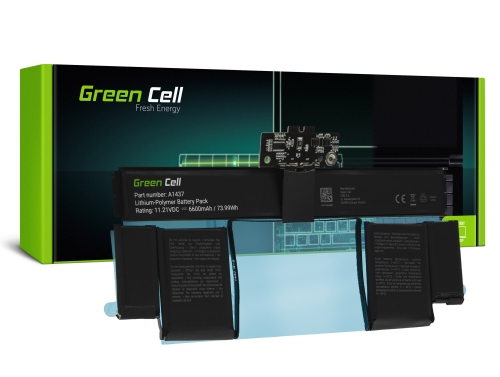 Green Cell -kannettava Akku A1437 tai Apple MacBook Pro 13 A1425 (loppuvuosi 2012, alkuvuosi 2013)