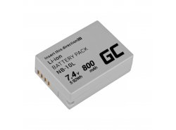 Green Cell ® Akku NB-10L für Canon PowerShot G15, G16, G1X, G3X, SX40 HS, SX40HS, SX50 HS, SX60 HS 7.4V 800mAh