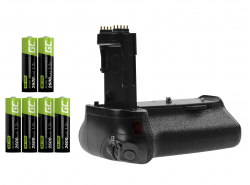 Akkugriff Green Cell BG-E14H + 6x AA Batterie 2600mAh 1.2V für die Canon EOS 70D 80D Kamera