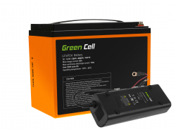 Green Cell LiFePO4 38Ah 12.8V 486Wh litium-rautafosfaattiakku 8A laturilla aurinkoenergialle, ajoneuvoille, automatiikoille