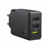 Green Cell Verkkolaturi 30W GC ChargeSource 3, jossa on Ultra Charge ja Smart Charge - 3x USB-A