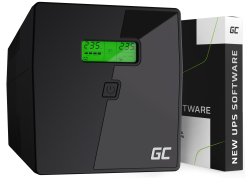 Green Cell Keskeytymätön Virtalähde UPS 1000VA 700W LCD-näytöllä Puhdas Siniaalto + Uusi sovellus