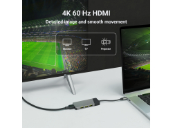 Telakointiasema, sovitin, Green Cell GC HUB2 USB-C 6 in 1 (USB 3.0 HDMI Ethernet USB-C) Apple MacBookille, Dell XPS: lle ja muil