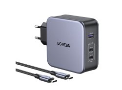Verkkolaturi UGREEN CD289, 2x USB-C, 1x USB-A, GaN, 140W, 2m Kabel