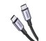 Ugreen USB-C - USB-C -kaapeli 100W, 300 cm, Pikalataus QC3.0, PD, Korkealaatuinen valmistus, Musta-hopea
