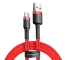 Baseus Cafule USB - USB-C -kaapeli, 2A, 200 cm, Quick Charge 3.0, Tiedonsiirto 480 Mb/s, Vahva nailonpäällyste, Punainen väri