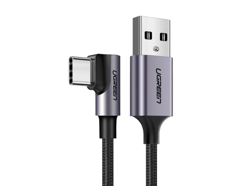 UGREEN USB-A - USB-C -kaapeli, 3A, 2m, Pikalataus Quick Charge 3.0, Musta-hopea väri