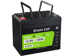 Green Cell LiFePO4 -akku 50Ah 12,8V 640Wh litiumrautafosfaatti huviveneille, golfkärryille, tuulivoimalalle