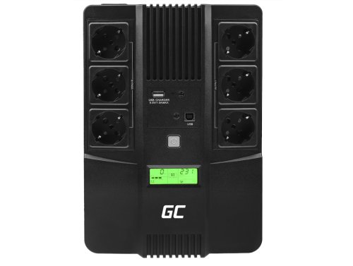 Green Cell Keskeytymätön Virtalähde UPS AiO 600VA 360W LCD-näytöllä + Uusi sovellus