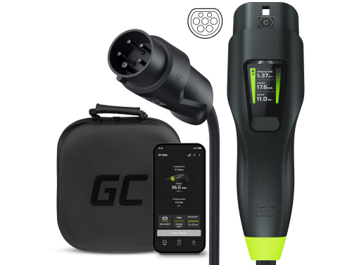 Green Cell GC Habu EV Mobiililaturi 11kW 7m Tyyppi 2 CEE 16A sähköautojen lataamiseen EV PHEV 2in1 Wallbox GC App
