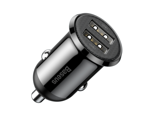 Autolaturi Baseus Grain Pro 24W, 2x USB, 4.8A, Musta, Puhelimen nopea lataus matkalla