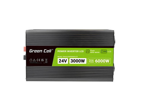 Green Cell ® -taajuusmuuttajan jännitteenmuunnin 12V - 230V 500W / 1000W puhdas siniaalto