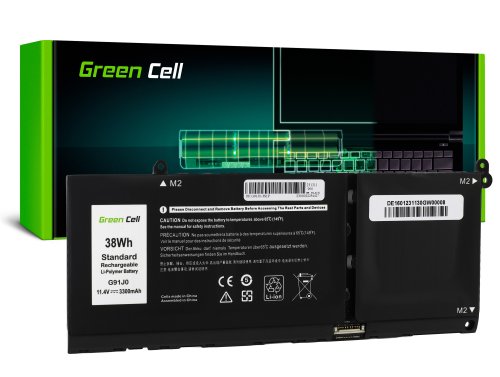 Green Cell Akku Vihreä kenno G91J0 Dell Latitude 3320 3330 3520 Inspiron 15 3511 3525 5510 -malliin