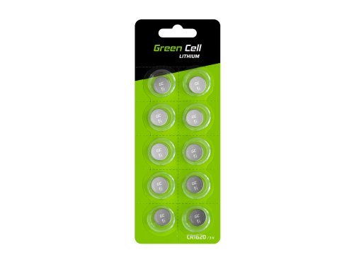 10x Green Cell CR1620 Litium Pastilliparistot 3V 70mAh