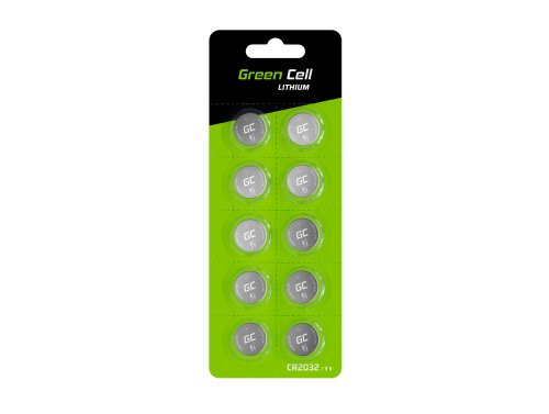 10x Green Cell CR2032 Litium Pastilliparistot 3V 220mAh