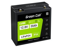 Green Cell CUBE LiFePO4-akku 20Ah 12.8V 256Wh Litium-rautafosfaatti Traktoriin, Ruohonleikkuriin, Sähköajoneuvoihin, Pyörätuolit