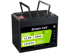 Green Cell CUBE LiFePO4-akku 50Ah 12.8V 640Wh Litium-rautafosfaatti Huviveneille, Golfkärryille, Tuulivoimalalle, Pyörätuolit