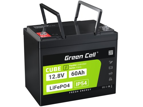 Green Cell CUBE LiFePO4-akku 60Ah 12.8V 768Wh Litium-rautafosfaatti Perämoottoreihin, Venesatamaan, Hisseihin, Matkailuautoihin