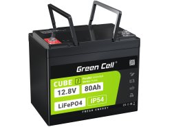 Green Cell CUBE LiFePO4-akku 80Ah 12.8V 1024Wh Litium-rautafosfaatti Asuntovaunuun, Retkeilyyn, Kutra, Matkailuvaunuihin