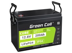 Green Cell CUBE LiFePO4-akku 200Ah 12.8V 2560Wh Litium-rautafosfaatti Matkailuauton, Retkeilyyn, Aurinko asuntovaunu