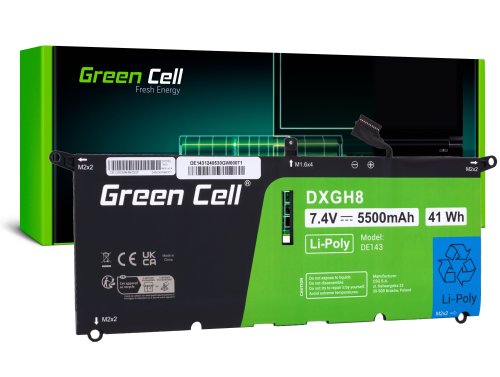 Green Cell kannettavan tietokoneen akku DXGH8 Dell XPS 13 9370 9380 Dell Inspiron 13 3301 5390 7390 Dell Vostro 13 5390