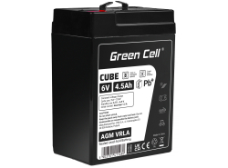 Green Cell CUBE AGM IP54 VRLA 6V 4.5Ah huoltovapaa akku hälytysjärjestelmään kassakoneeseen leluihin autoihin vaaoihin