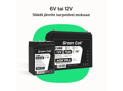 Green Cell CUBE AGM IP54 VRLA 6V 4.5Ah huoltovapaa akku hälytysjärjestelmään kassakoneeseen leluihin autoihin vaaoihin