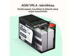 Green Cell CUBE AGM IP54 VRLA 6V 4.5Ah huoltovapaa akku hälytysjärjestelmään kassakoneeseen leluihin autoihin vaaoihin