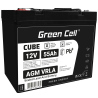 Green Cell CUBE AGM IP54 VRLA 12V 55Ah huoltovapaa akku leikkurin skootterin veneen pyörätuolin golfkärryyn