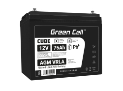 Green Cell CUBE AGM IP54 VRLA 12V 75Ah huoltovapaa akku Campervan aurinkosähköveneen aurinkopaneeleihin