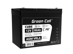 Green Cell® AGM VRLA 12V 80Ah huoltovapaa akku veneisiin melexiin matkailuautoihin vaunuihin aurinkosähköihin, aurinkoenergiaan