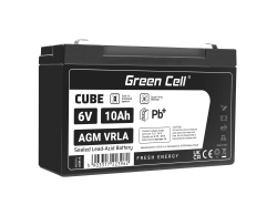 Green Cell® AGM VRLA 6V 10Ah huoltovapaa akku hälytysjärjestelmään, kassakoneeseen, leluihin, leluihin, autoihin