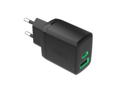 Greencell PowerSource Duo30 Ladegerät USB/USB-C Schwarz Power Adapter 30W Power Delivery