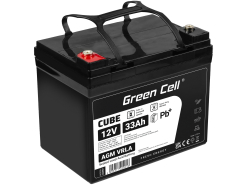 AGM GEL Batterie 12V 33Ah Blei Akku Green Cell Wartungsfreie für Motorroller und Fischerboote