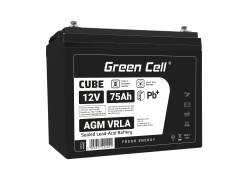 Green Cell® AGM VRLA 12V 75Ah huoltovapaa akku Campervan aurinkosähköveneen aurinkopaneeleihin