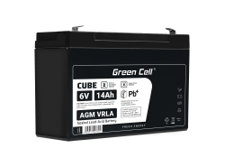 Green Cell® Akku Batterie AGM VRLA 6V 14Ah Sealed Lead-Acid wartungsfrei