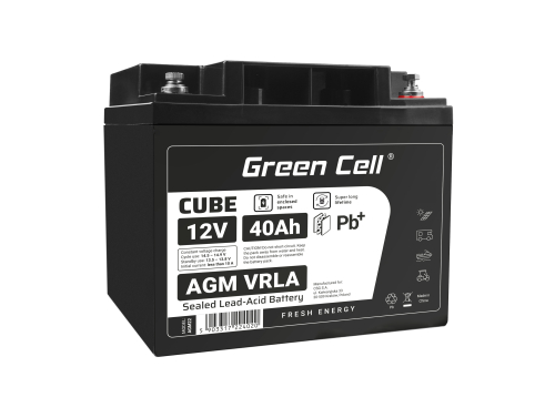 Green Cell ® AGM 12V 40Ah akku VRLA lyijyakku Unbemann Caravan aurinkosähköpyörätuolin aurinkoakku