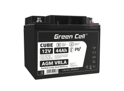 Green Cell® AGM VRLA 12V 44Ah huoltovapaa akku ruohonleikkuriin, skootteriin, veneeseen, pyörätuoliin, golfkärryyn