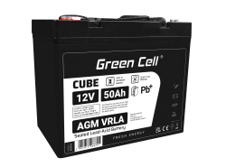 Green Cell® AGM VRLA 12V 50Ah huoltovapaa akku veneeseen, huviveneeseen, skootteriin, matkailuautoon, vaunuun, ruohonleikkuriin