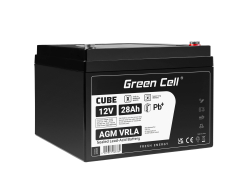 Green Cell® AGM VRLA 12V 28Ah huoltovapaa akku veneeseen, skootteriin, leluun, vaunuun, matkailuautoon, retkeilyyn