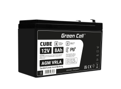 Green Cell® AGM VRLA 12V 8Ah huoltovapaa akku UPS-lelukassan hälytysjärjestelmään